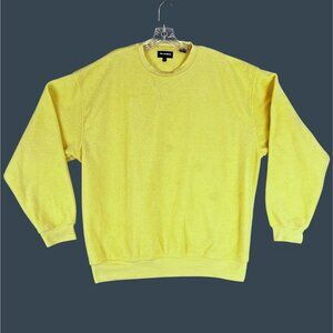 Bolle Golf Mens XL Sweatshirt Yellow Terry Cloth Crewneck Pullover Casual